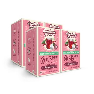 Southern Breeze Decaf Cold Brew Sweet Tea Raspberry Iced Tea with 20 Individually Wrapped Tea Bags, Pack of 4 - 1 of 4