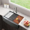 33in L X 22in W Farmhouse Kitchen Sink Matte Black Stainless Steel 33 in.Single Bowl Farmhouse Apron Workstation Kitchen Sink with Accessory Kit - 2 of 4