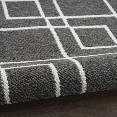 Charcoal Geometric Power-Loomed Synthetic Rug 8' x 10'
