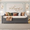 NicBex Full Size Day Bed with Trundle Upholstered Day Bed Frame, Sleeper Sofa with Waved Arms for Apartment - 3 of 4