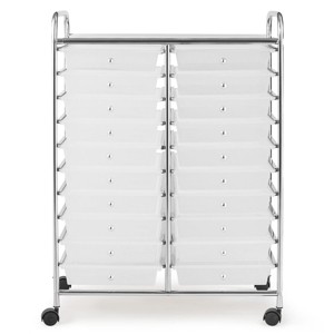 Tangkula 20-Drawers Rolling Storage Cart with Organizer Top - 1 of 4