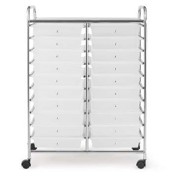Tangkula 20-Drawers Rolling Storage Cart with Organizer Top