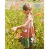 Deux par Deux Girl Tiered Color Block Peasant Dress Peach Pink and Green - 4 of 4