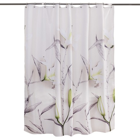 Floral Shower Curtain White Green Splash Home Target