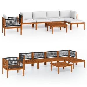 vidaXL Garden Lounge Set Cream, Natural Wood Solid Acacia wood Standard - 1 of 4
