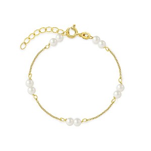 Girls' Double Freshwater Cultured Pearl Bracelet 14k Gold - In Season Jewelry - 1 of 3