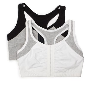 Fruit of the Loom Women's Front Close Racerback Sport Bra, 2-Pack - 1 of 4