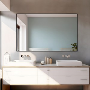 Metal Frame Rectangle Mirror Bathroom Vanity Mirror Large Wall Mirror - 1 of 4