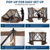 homfan Pop-Up Gazebo w/ Mosquito Net - 4-Sided Adjustable Canopy w/ Wheels, for Patio, Backyard - 3 of 4