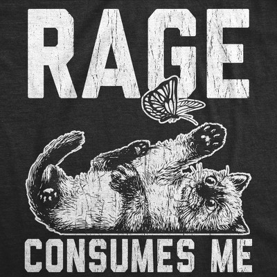 Мужские футболки Crazy Dog T-Shirts, Inc. Mens Funny T Shirts Rage Consumes Me Sarcastic Kitten Graphic Novelty Tee for Men - Crazy Dog Men's T Shirt With Sarcastic Sayings Black M — фото 2
