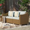 Outsunny 3 Seater Patio Wicker Sofa, Outdoor Furniture Rattan Couch with Cushions, Throw Pillows, for Garden, Backyard, Porch - 2 of 4
