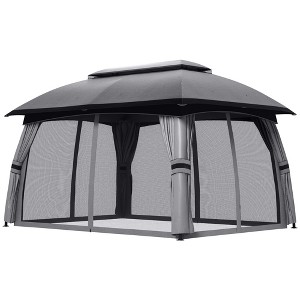 10' x 13' Patio Gazebo, Outdoor Gazebo Canopy Shelter with Netting, Vented Roof for Garden - 1 of 4