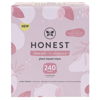 The Honest Company Nourish + Cleanse Plant-Based Baby Wipes - Sweet Almond - 240ct