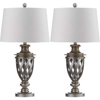 Byron 28.5 Inch H Urn Table Lamp (Set of 2) - Antique Silver - Safavieh