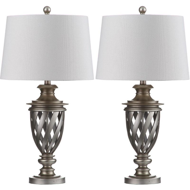 Byron 28.5 Inch H Urn Table Lamp (Set of 2) - Antique Silver - Safavieh, 1 of 8