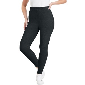 June + Vie by Roaman's Women's Plus Size Classic Ankle Legging - 1 of 4