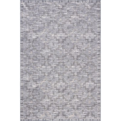 Elia Blue Geometric Washable Cotton Area Rug