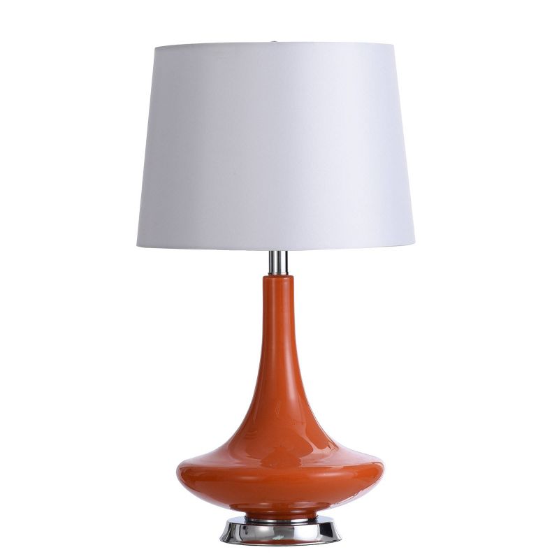 Retro Orange Glass Table Lamp with Steel Base - StyleCraft, 1 of 11