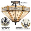 Claxy Tiffany Style Ceiling Light Stained Glass Semi Flush Mount Light - 3 of 4