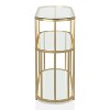 24/7 Shop At Home Invergarry Mirrored and Tempered Glass Sofa Table Gold - 3 of 4