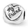 Black Bow Jewelry Sterling Silver My Mother My Friend 3-Sided Trilogy Bead Charm - 3 of 4