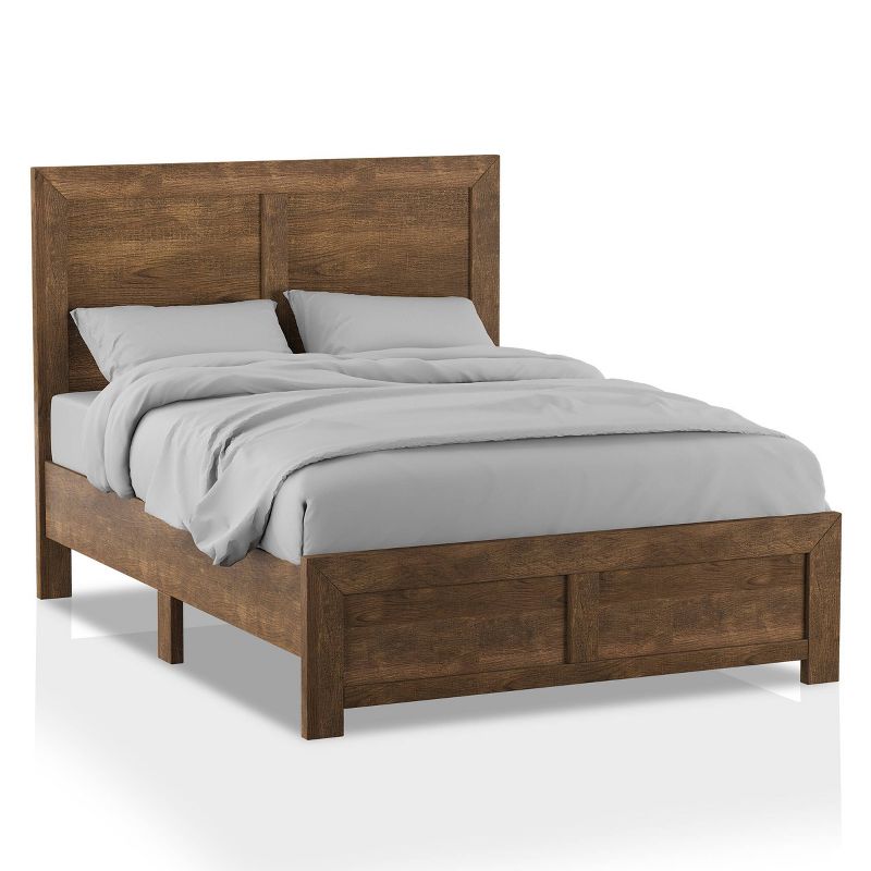 Quail Wood Grain Finish Panel Bed Rustic Light Walnut - HOMES: Inside + Out, 1 of 5