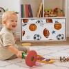 Sweet Jojo Designs Boy Fabric Storage Toy Bin Watercolor Sports Theme Blue Brown and Orange - 3 of 4