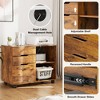 4 Drawer File Cabinet, Mobile Lateral Filing Cabinets With Wheels, Wooden Printer Stand Storage Cabinet With Open Storage Shelf For Office Home - 3 of 4