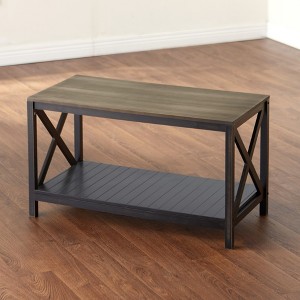 The Lakeside Collection Two-Tone Farmhouse Living Room Collection - Black Coffee Table - 1 of 3