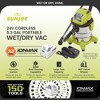 Sun Joe 24V Cordless Stainless Steel Wet or Dry Vacuum Kit with Battery, Charger, Carpet Brush, All Purpose Nozzle and Extension Tubes, 5.3 Gal, Green - 2 of 4