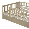 NicBex Twin Size Wooden Daybed, Modern Sofa Bed Frame with Trundle, Fence and Opening for Boy and Girl - 4 of 4