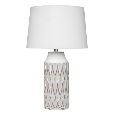 Dalia Table Lamp White - Splendor Home: Glazed Ceramic, Linen Shade, 3 ...