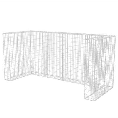 vidaXL Gabion Triple Wheelie Bin Surround Steel 98.4"x39.4"x47.2"