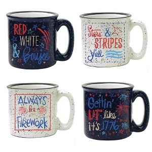 Courtside Market Stars & Stripes 15 oz Campfire Mug 4 Piece Set - 1 of 1