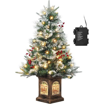 3Ft Prelit Artificial Christmas Tree with 78 Warm LED Imitation Fiber Optic Light, 8 Mode, Decor for Home