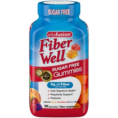 Vitafusion Fiber Well Gummies - Peach, Strawberry & Berry - 90ct