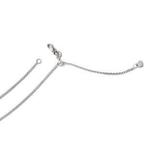 Black Bow Jewelry 1.4mm 14k White Gold Adjustable Solid Wheat Chain Necklace - 1 of 4
