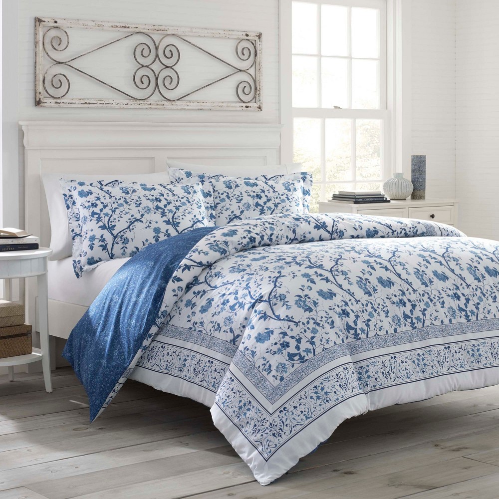 Photos - Bed Linen Twin Charlotte Reversible Duvet Cover Set Blue - Laura Ashley