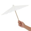 Genie Crafts 12-Pack White Paper Umbrella Parasols for DIY Crafts, Wedding Decor, and Centerpieces, 15.5 inch Diameter - 3 of 4