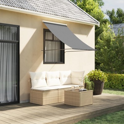 vidaXL Retractable Awning Anthracite 59.1"x59.1" Fabric and Steel