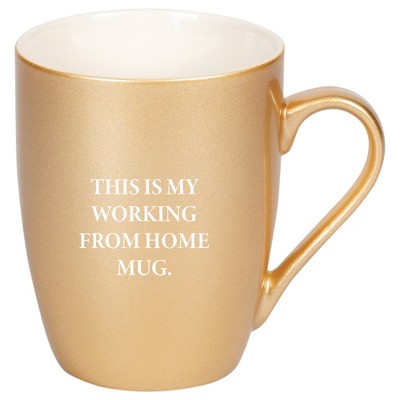 Elanze Designs 10 Ounce Ceramic Decorative Laser Engraved Giftable Novelty Tea Coffee Cup Mug Vegas Gold This Is My Working From Home Mug
