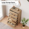 Nasitip 5 Drawers Dresser, Modern Wooden Tall Dresser with Deep Drawers, 5 Chest of Drawers for Bedroom, Living Room, Hallway, Entryway - 4 of 4