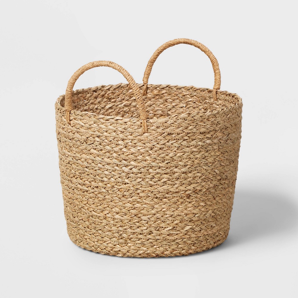 Round Woven Seagrass Basket Natural - Brightroom