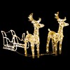 Aghana Digitals 51.2" Acrylic Reindeer & Sleigh Christmas Decor with 160 LED Lights, 8 Modes, - 2 of 4