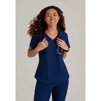 Barco- Wome's Skechers Vitality Charge V Neck Scrub Top Small Wine
