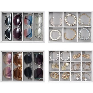 Stackable Jewelry Organizer Trays for Drawers, Storage for Earring Necklace Rings Bracelet with - 1 of 4