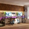 U Shaped Gaming Desk, 79" Reversible l Shaped Desk with Power Outlets,  Lights, Monitor Stand & Storage Shelves - 3 of 4