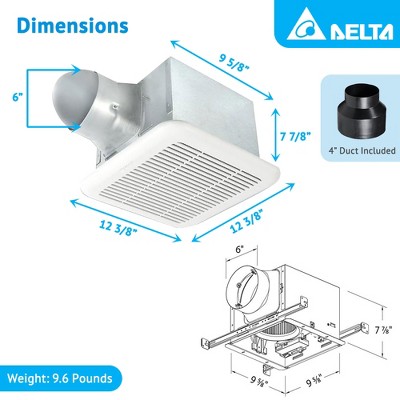 White Energy Star Ceiling Mount Exhaust Fan with Dual Speed