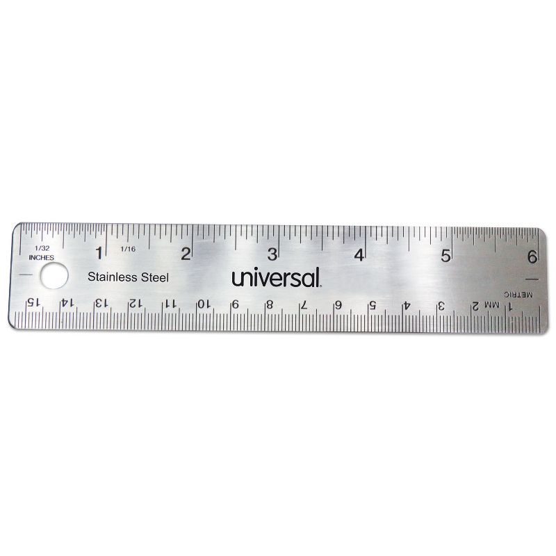 Universal Stainless Steel Ruler Standard/Metric 6" 59026, 1 of 3