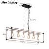 HBEZON 41'' Pendant Light, 6-Light Height Adjustable Hanging Lamp, Industrial Metal Wood Chandelier for Kitchen Island, Dining Room, Foyer - 2 of 4